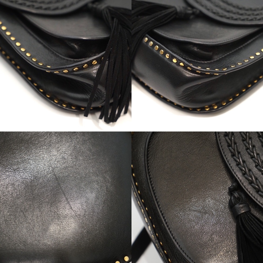 Chloe Hudson Calfskin Studded Black Crossbody Bag - Picture 7 of 8